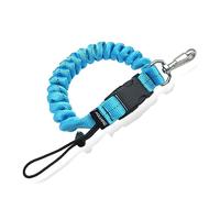 nitescuba Scuba Diving Spring Clip Lanyard, Thick Stainless Steel Spring Coiled Anti-Lost Lanyard with Quick Release Buckle for Underwater Cameras,Dive flash Lights (Blue)