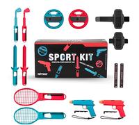 NiTHO 12-in-1 Sports Accessory Kit Compatible with Switch 2 Controllers, Sports Game Bundle with Racing Wheels, Tennis Rackets, Swords and Pistols, Compatible with Switch 2 / Switch & OLED