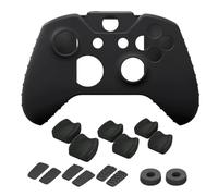 NiTHO FPS Gaming Kit for Xbox One Controller, 1x Silicone Protective Cover Case, Set of 2 Mini-Stick Precision Rings, 3 Sizes Concave Thumb Grips Sets, 3 Textures Rubber Triggers Sets - Black