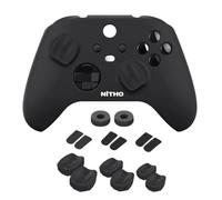NiTHO FPS Gaming Kit for Xbox Series X/S Controller, 1x Silicone Protective Cover Case, Set of 2 Mini-Stick Precision Rings, 3 Sizes Concave Thumb Grips Sets, 3 Textures Rubber Triggers Sets - Black