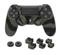 NiTHO Gaming Kit Compatible with PS4 Controllers, 1 Anti-Sweat Silicone Skin Avoid Scratches and Dust, Set of 2 Analog Mini-stick Enhancers, 3 Sizes of 2 Concave Thumb Grips