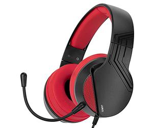 Nitho Janus Gaming Headset with Microphone, Over-Ear Stereo Headphones for Xbox Series X|S, Xbox One, PS5, PS4, Switch, PC, Mobile, 3.5 mm Audio Jack, 40 mm Drivers - Red