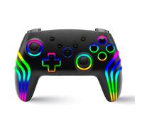 Nitho NEXUS Wireless Controller Compatible with Switch, Switch 2, PC, Windows, iOS, Android, Gaming Gamepad with RGB Lighting, Hall Effect Triggers, 6-Axis Gyro, Turbo, Ergonomic Joystick - Black