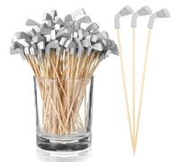 Nitial 200 Pcs 5.12 Inch Golf Club Toothpicks for Appetizers Golf Skewers Disposable Bamboo Sandwich Fruit Cocktail Picks for Golf Catered Events Buffet Party Holiday Supplies