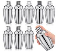 Nitial 9 Pcs Bar Cocktail Shaker Professional Stainless Steel Martini Shaker Drink Mixer with Built-in Strainer for Bartending No Leaks Boston Shaker for Bar Party Home Drink Mixing Tool (8 oz)