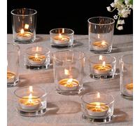 NITIME 12pcs Assorted Clear Votive Candle Holders