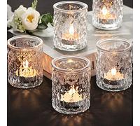 NITIME 12pcs Votive Candle Holders, Clear Glass Candle Holder in Bulk, Tealight Candle Holder for Wedding Decor, Home Decor and Holiday Decor