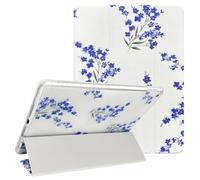 NITITOP Case for iPad 6/5 Clear Cute Floral,Blue Branch