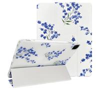 NITITOP Case for iPad Pro 6/5/4/3 Clear Cute Floral,Blue Branch