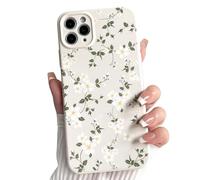 NITITOP Compatible with iPhone 11 Pro Max Case Cute Flower Floral for Women Girl Full Camera Protective Vintage Trendy Slim Fit TPU Shockproof Cover - White