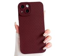 NITITOP Compatible with iPhone 13 Case Cute Little Polka Dot Aesthetic Pattern for Women Girls Men Stylish Full Camera Soft Silicone Shockproof More Protection Cover - Wine Red