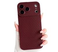 NITITOP Compatible with iPhone 17 Pro Max Case Cute Little Polka Dot Aesthetic Pattern for Women Girls Men Stylish Full Camera Soft Silicone Shockproof More Protection Cover - Wine Red