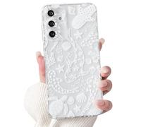 NITITOP Compatible with Samsung Galaxy A16 Case Cute Clear Sea Ocean Design Whale Animal Shell Pattern for Women Men Girls Full Camera Lens Shockproof Protective Phone Cover - White Turtle