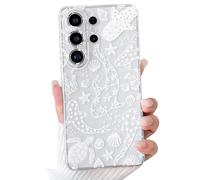 NITITOP Compatible with Samsung Galaxy S25 Ultra Case Cute Clear Sea Ocean Design Whale Animal Shell Pattern for Women Men Girls Full Camera Lens Shockproof Protective Phone Cover - White Turtle