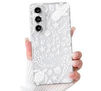 NITITOP Compatible with Samsung Galaxy S26 Case Cute Clear Sea Ocean Design Whale Animal Shell Pattern for Women Men Girls Full Camera Lens Shockproof Protective Phone Cover - White Turtle
