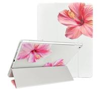 NITITOP for iPad Air 3, iPad Pro Case Cute Floral, Red Hibiscus