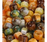 NITOPUPU 60Pcs 12.5×10mm Mixed Color Resin Large Hole Beads for Jewelry Making, Loose Shiny Jade-Like Macrame Beads for Bracelets Necklace Earrings DIY Crafts Hair