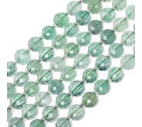 NITOPUPU 8×5mm Green Fluorite Natural Stone Beads for Jewelry Making About 35-40pcs 1 Strand 15" Drilled Flat Faceted Cabochon Gemstone Beads for Bracelets Necklace DIY Crafts