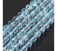 NITOPUPU About 100pcs 8mm×7mm Crystal Glass Beads for Jewelry Making Faceted Transparent Blue Beads for Crafts Bracelets Earrings Making