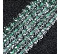 NITOPUPU About 100pcs 8mm×7mm Crystal Glass Beads for Jewelry Making Faceted Transparent Green Beads for Crafts Bracelets Earrings Making