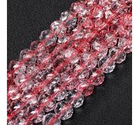 NITOPUPU About 100pcs 8mm×7mm Crystal Glass Beads for Jewelry Making Faceted Transparent Red Beads for Crafts Bracelets Earrings Making