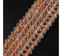 NITOPUPU About 140pcs 6mm×5mm Crystal Glass Beads for Jewelry Making Faceted Transparent Orange Beads for Crafts Bracelets Earrings Making