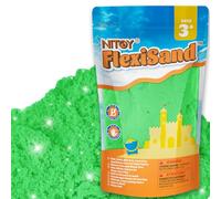 NiToy 2.2Lbs/1kg Play Sand, Never Dries Out-Fun for 3 Years and up Kids Bulk Refill for Sensory Sand Box Toys, Ideal for Shaping, Squeezing and Molding(Green)