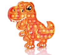 NiToy Dinosaur Pop Fidget Toy for Travel, Home, Classroom, Kids & Adults Silicone Stress Relief Sensory Game, Dual-Sided Educational Bubble Toy for Fine Motor Skills, Focus, Anxiety Reduction (Orange)
