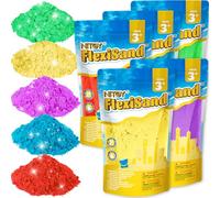 NiToy Play Sand, FlexiSand Value Pack 11lbs/5kg of 5 Colored Moldable Self-Sticking Sand, Never Dries Out - Fun for Kids Bulk Refill for Sensory Sand Box Toys, Ideal for Shaping, Squeezing