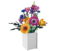 NiToy Wooden Vase for Lego Flowers, Decorative Puzzle Assembly Display Stand for Home and Office, Creative Toy Bouquet Holder, Smooth Finish Jigsaw Design, Easy to Build with Glue Included (White)