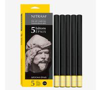 Nitram : Epais Baton Round Stick Charcoal : Pack of 5 : 12mm