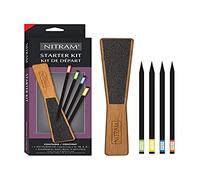 Nitram Starter kit with 4 Charcoal Brushes and a Sandstone, Coal, 5 Piece Set
