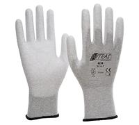 Nitras 6230 ESD Gloves, Anti-Static and Touchscreen-Compatible, Size 8 / L, White