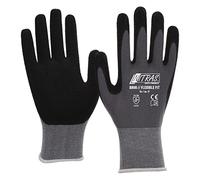 Nitras 8800 Flexible Fit All-Round Gardening Gloves, High Abrasion Resistance, Very Good Grip, Pack of 12 Pairs, Size: 8, Black/Grey