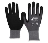 Nitras 8800 Flexible Fit All-Round Gardening Gloves, High Abrasion Resistance, Very Good Grip, Pack of 12 Pairs, Size: 7, Black/Grey