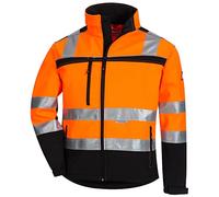 Nitras Motion Tex Viz 7170 High Visibility Jacket - Softshell Jacket in Warning Colour for Work - Neon Orange - M