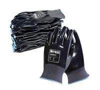 Nitrex 250FC Work Gloves - General Handling Safety Gloves - Resistant to Abrasions, Cuts, Tears, and Punctures - Full Nitrile Coating for Mechanical and Industrial Protection - 10 Pairs - Size 7