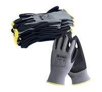 NITREX 270E Work Gloves - Pack of 10 | Safety Gloves with Enhanced Grip | Protective Workwear for Various Workplace Hazards | Size 7