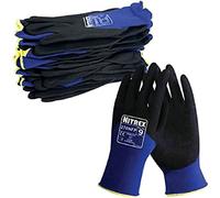 Nitrex 270NFP Work and Safety Gloves, Bag of 10 Pairs, Size 10 - Nylon General Handling Gloves with 3/4 Sandy Nitrile Coating