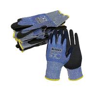 NITREX Unigloves 10 Pairs - General Handling Cut Resistant Gloves with Sandy Nitrile Palm Coating, Featuring NitreGuard Technology and NitreGrip Technology in Black or Blue, Size 7