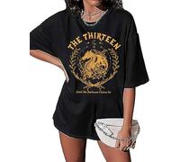 NITRFLA Manon Blackbeak Throne of Glass Oversized Shirt Women Book Lover Fans Top Tees Summer Short Sleeve Shirt, Black3, M