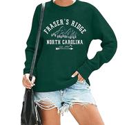 NITRFLA Women Fraser's Ridge Sweatshirt Claire Out-lander Gift for Her Sassenach Scotland Sweatshirt Gifts, Green, XL