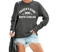 NITRFLA Women Fraser's Ridge Sweatshirt Claire Out-lander Gift for Her Sassenach Scotland Sweatshirt Gifts, Dark Grey, XL