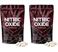 Nitric Oxide L-Arginine 100% Pre Workout Supports Athletic Performance and Muscle Building | 120 Capsules (Pack of 2)