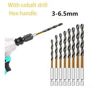 Nitride Coated HSS Drill Bit Kit of Eight Pieces Featuring a Convenient Standardized Hex Shank for Quick Tool Changes