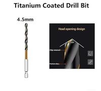 Nitride Coated HSS Drill Bits featuring 14 Different Sizes and Quick Change Hex Shank Design (4.5mm)