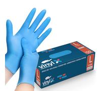 Nitrile Disposable Gloves - 100 Count, Blue, Latex Free, Powder Free, Textured Fingertips, Disposable, Medical, Food, Cleaning, Tattoo, Laboratory Use, Comfortable & Durable Exam Gloves (200, LARGE)
