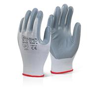BEESWIFT Nitrile Foam Nylon Gloves NFNG09 Grey Size 9