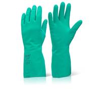 NITRILE GAUNTLET FLOCKED LINED GREEN XL