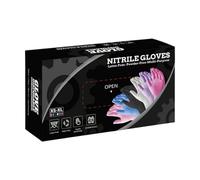 Nitrile Gloves, 100 Pieces Latex-Free Gloves, Medium Size Protective Handwear for Hands, Powder Synthetic with Textured Grip, Home Salon Kitchen Cooking Cleaning, Exam Hair Dye Barber Use